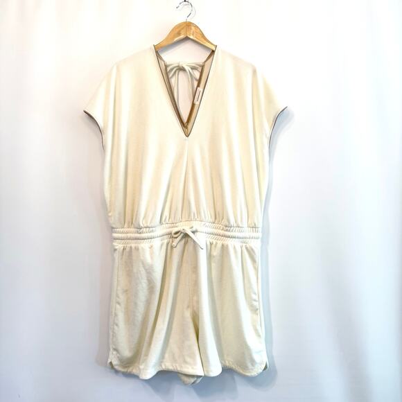 Summersalt Size 2X Terry Romper Shorts Swim Coverup Cream Tan - Picture 11 of 11